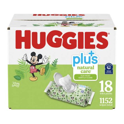 Huggies Natural Care Plus Wipes 18 packs of 64