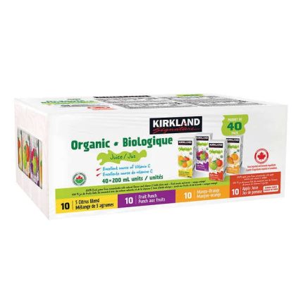 Kirkland Signature Organic Juice Assorted Flavours 40x200ml