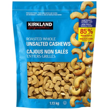 Kirkland Signature Roasted Whole Unsalted Cashews 1.13kg