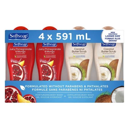 Softsoap Body Wash 4 × 591 mL