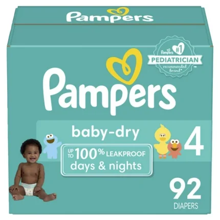 Pampers Baby Dry Diapers, Super Pack, Size 4, 92 Count