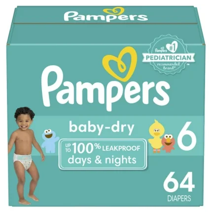 Pampers Baby Dry Diapers, Super Pack, Size 6, 64 Count