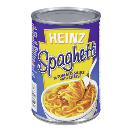 Spaghetti in Tomato Sauce with Cheese, Heinz 398ml