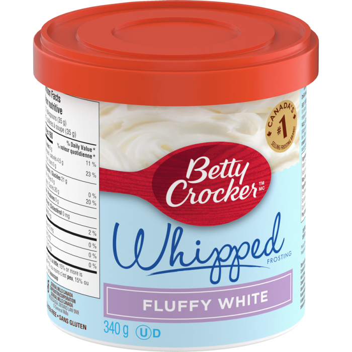 Whipped Frosting, Fluffy White Vanilla, Gluten Free, Betty Crocker 340g - Image 2