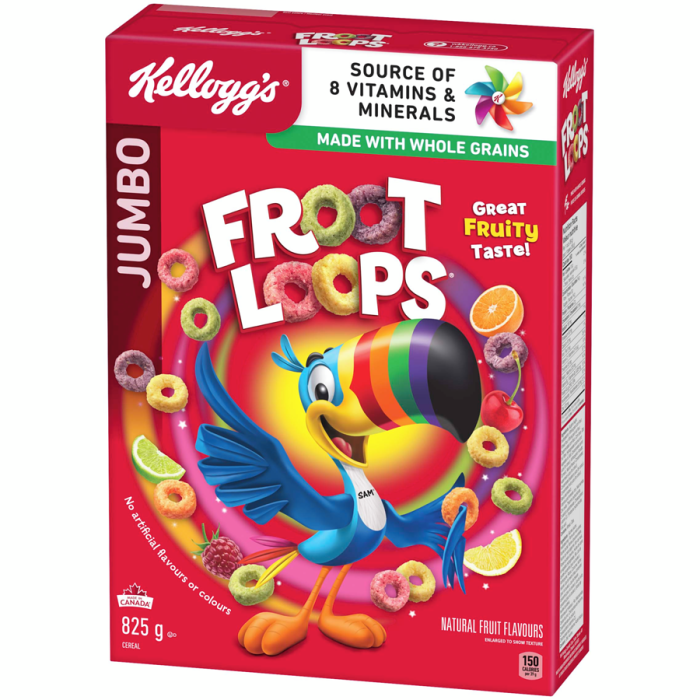 Froot Loops Cereal, Jumbo Size, Kellogs 825g - Image 2