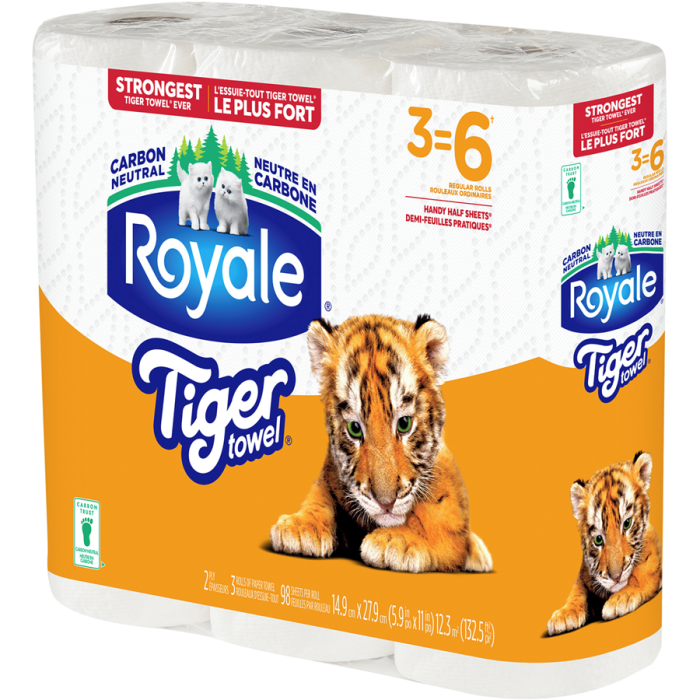 Tiger Strong Paper Towel, 3 Equal 6 Rolls, 98 Sheets per Roll - Image 3