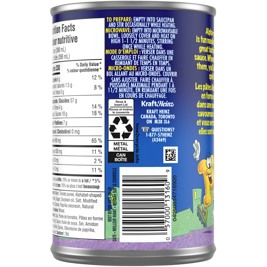 Alphaghetti, Heinz 398ml