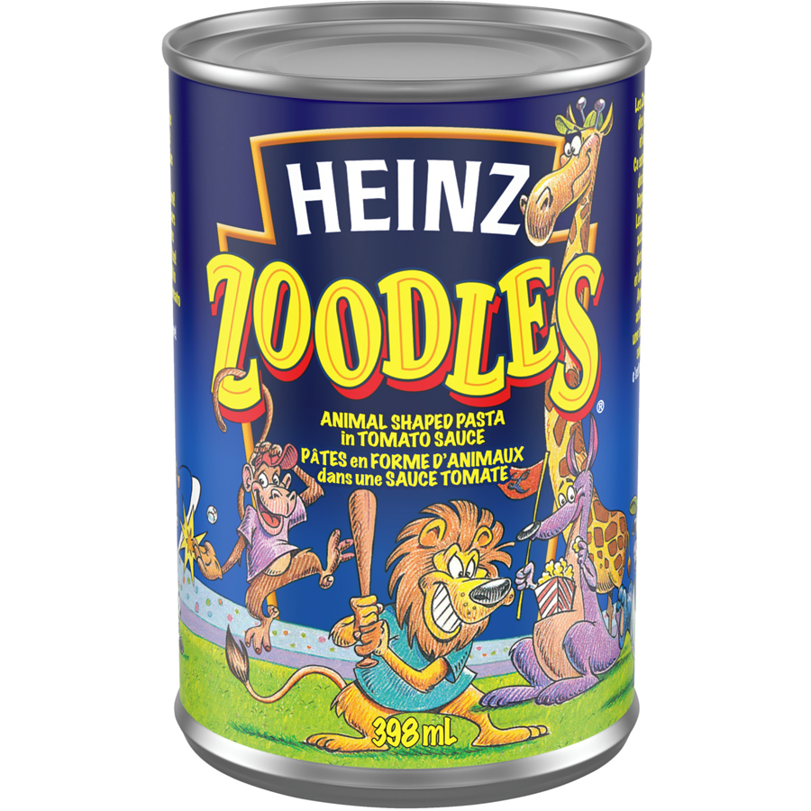 Zoodles Animal Shaped Pasta With Tomato Sauce, Heinz 398ml
