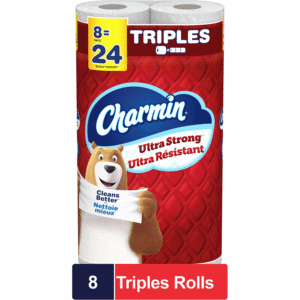 Ultra Strong Toilet Paper, 8 Equal 24 Rolls, 165 Bathroom Tissues per roll