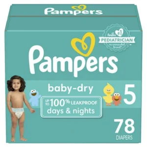 Pampers Baby Dry Diapers, Super Pack, Size 5, 78 Count