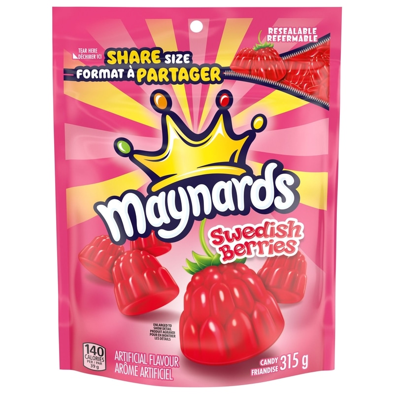 Swedish Berries Candy, Gummy Candy, Sharing Size 315 g