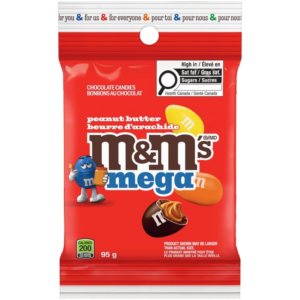 Peanut Butter Mega Chocolate Candies, Peg Bag 95 g
